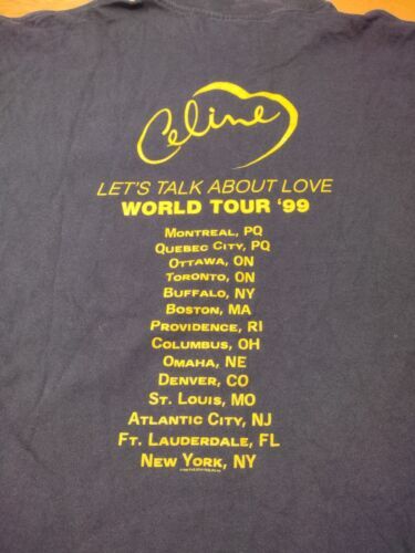 Vintage 90s Celine Dion Titanic My Heart Will Go On World Tour Shirt XL 1999 海外 即決_Vintage 90s Celine 9