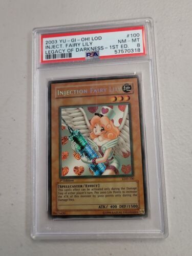 Yugioh Injection Fairy Lily PSA 8 1st Edition LOD-100 2003 海外 即決_Yugioh Injection F 1