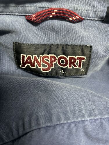 VTG Jansport Solid Blue Long Sleeve Button Up Shirt Chest Pockets Distressed L 海外 即決_VTG Jansport Solid 8