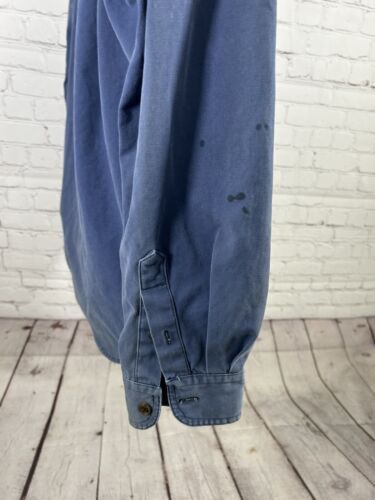 VTG Jansport Solid Blue Long Sleeve Button Up Shirt Chest Pockets Distressed L 海外 即決_VTG Jansport Solid 5