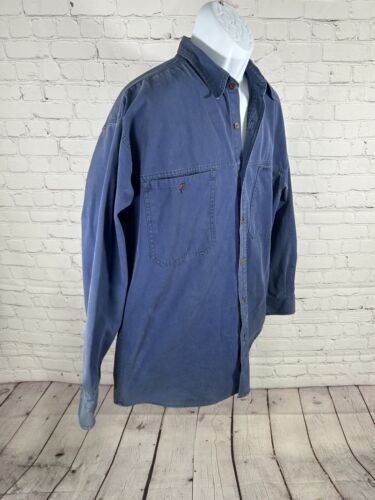 VTG Jansport Solid Blue Long Sleeve Button Up Shirt Chest Pockets Distressed L 海外 即決_VTG Jansport Solid 2