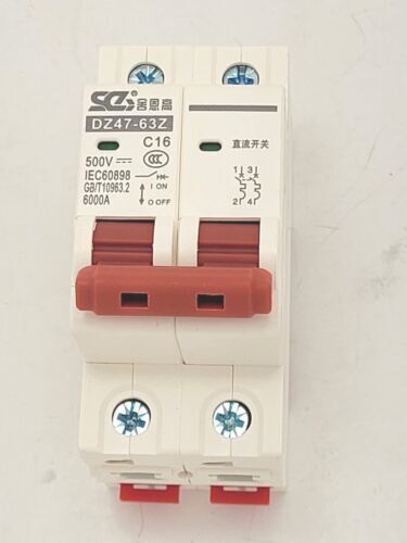 Twin DC 500V 16A Mini Circuit Breaker MCB Safety Breaker DZ47-63Z-2P Accessory 海外 即決_Twin DC 500V 16A M 8