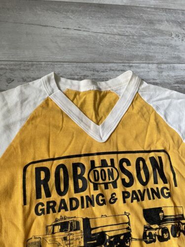 Vintage 80s Robinson Don Trucking Advertisement T Shirt Men’s Size Large Yellow 海外 即決_Vintage 80s Robins 3