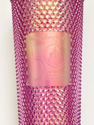 Walt Disney World 50th Anniversary Starbucks Pink Iridescent Studded Tumbler 海外 即決_Walt Disney World 4