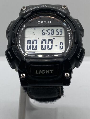 CASIO MENS WATCH New Battery Day/Date Timer Backlight Canvas Black Band 海外 即決_CASIO MENS WATCH N 1