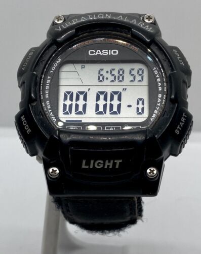 CASIO MENS WATCH New Battery Day/Date Timer Backlight Canvas Black Band 海外 即決_CASIO MENS WATCH N 6