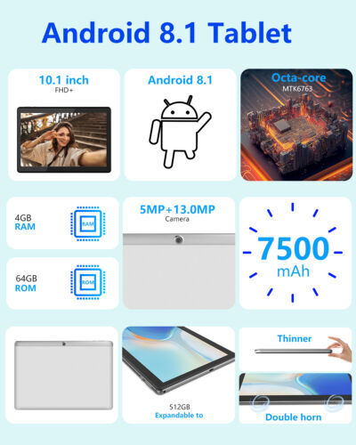 10.1" Tablet Android Tablets Pad Octa Core 4GB 64GB WiFi 6 Tablet Computer GPS 海外 即決_10.1&quot; Tablet Andro 9