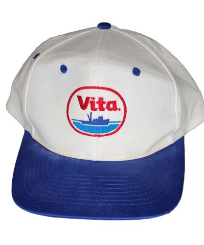 Vintage Vita KC Brand White Red Blue Snapback Hat Cap Ship Boat Embroidered 海外 即決_Vintage Vita KC Br 1