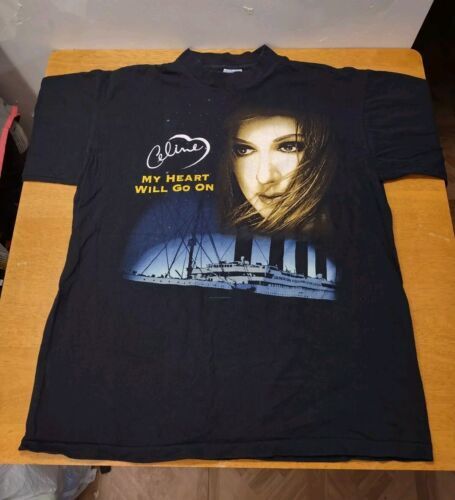 Vintage 90s Celine Dion Titanic My Heart Will Go On World Tour Shirt XL 1999 海外 即決_Vintage 90s Celine 1