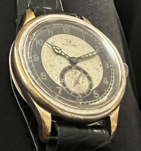 Vintage Omega Oversized Silver Case Rare Bullseye Dial Art Deco Military Style 海外 即決_Vintage Omega Over 9