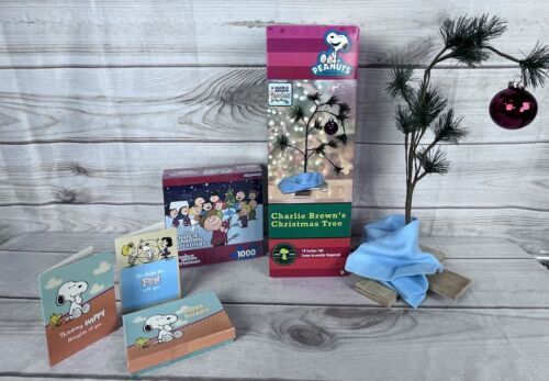 Peanuts Charlie Brown Christmas Tree Puzzle And Dayspring Happy Thoughts Cards 海外 即決_Peanuts Charlie Br 1