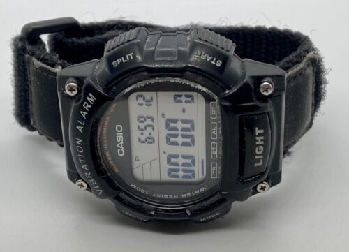 CASIO MENS WATCH New Battery Day/Date Timer Backlight Canvas Black Band 海外 即決_CASIO MENS WATCH N 8