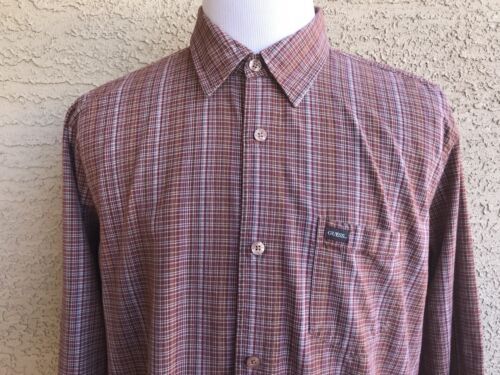 Awesome Vintage Guess XL Long Sleeve Red Brick Men's Shirt C25 海外 即決_Awesome Vintage Gu 4