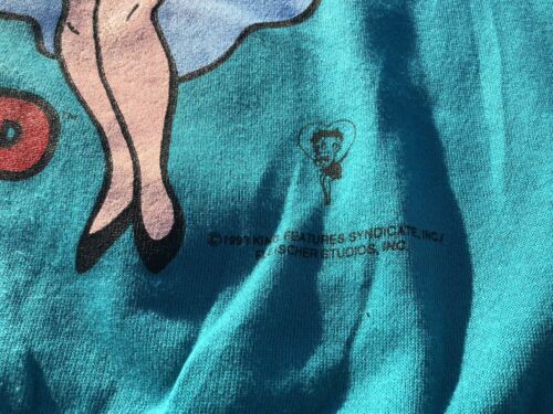 VTG 90s Betty Boop Marilyn Monroe Freeze NYC Teal Blue Sweatshirt Medium - NEW 海外 即決_VTG 90s Betty Boop 4