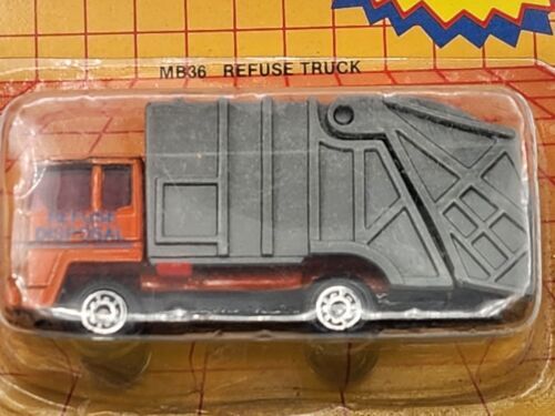 Matchbox MB 36 Refuse Truck Orange/Grey Disposal 1987 Plastic 1:64 On Card 海外 即決_Matchbox MB 36 Ref 2