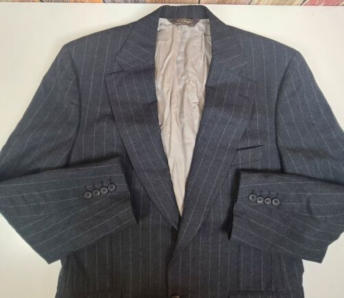 Paul Stuart Men's Wool Charcoal Pinstripe 2 Piece Suit 41 Regular Working Cuffs 海外 即決_Paul Stuart Mens 5