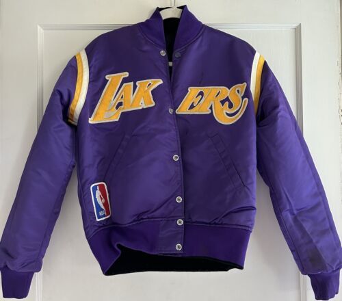 Vintage Starter Los Angeles Lakers Satin Reversible Bomber Jacket Size Small 海外 即決_Vintage Starter Lo 1