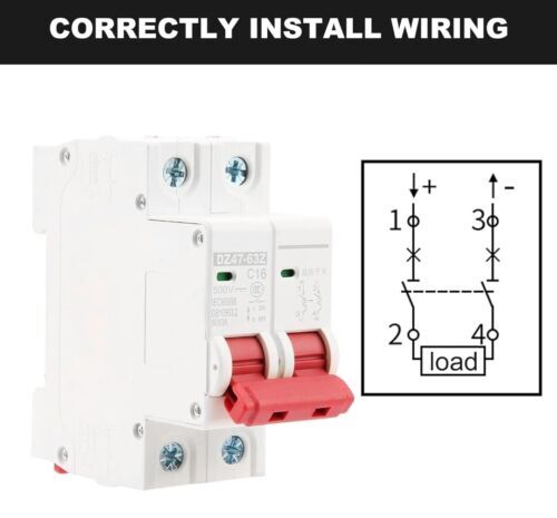 Twin DC 500V 16A Mini Circuit Breaker MCB Safety Breaker DZ47-63Z-2P Accessory 海外 即決_Twin DC 500V 16A M 5