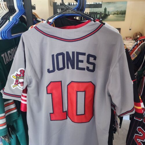 Chipper Jones Jersey Atlanta Braves 1995 World Series Throwback Stitched LARGE 海外 即決_Chipper Jones Jers 2