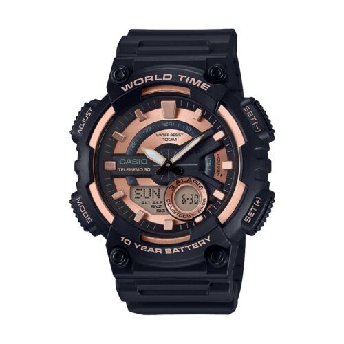 Casio Men's Analog Digital Quartz Resin Black Round Watch AEQ-110W-1A3VCF 海外 即決_Casio Mens Analog 1