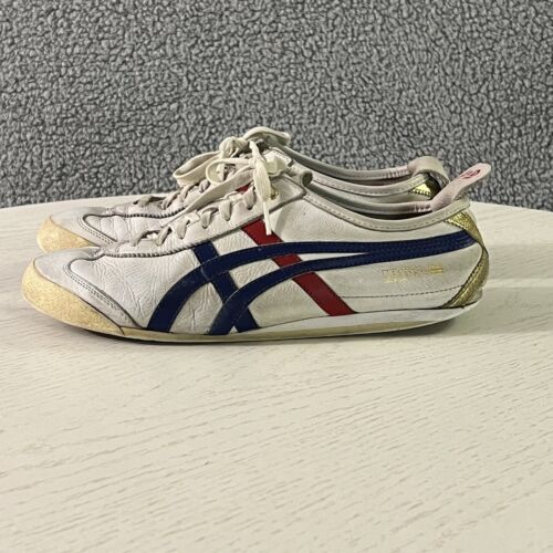 オニツカタイガー Mexico 66 Shoes メンズ 9.5 White ブルー レザー Lace Up Sneakers 海外 即決_オニツカタイガー Mexico 66 1