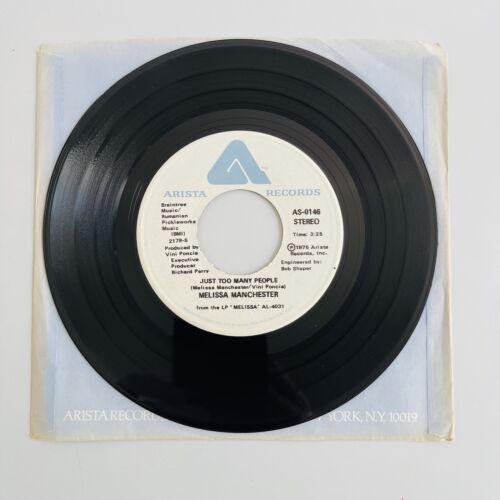 Melissa Manchester - Just Too Many People / This Lady's Not Home (1975) 7" 45 EX 海外 即決_Melissa Manchester 5