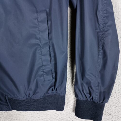 Zara Bomber Jacket Men's Medium Navy Blue Full Zip Lightweight Snap Pockets 海外 即決_Zara Bomber Jacket 4