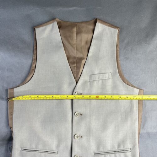Dress Suit Vest 36 Beige Mens Button Up Casual Used A7 海外 即決_Dress Suit Vest 36 6