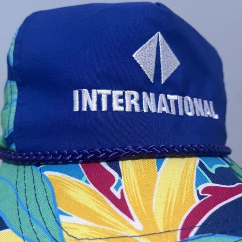 Vintage Floral Print! International Trucking Rope Trucker Hat Rare SnapBack Cap 海外 即決_Vintage Floral Pri 4