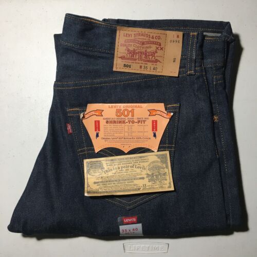 501 XX Levis Shrink To Fit Deadstock Raw Jeans 35x40 NWT Vintage 海外 即決_501 XX Levis Shrin 2