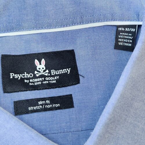 Psycho Bunny Lavender Solid Long Sleeve Button Down Shirt Mens 15.5 32/33 Flip 海外 即決_Psycho Bunny Laven 4