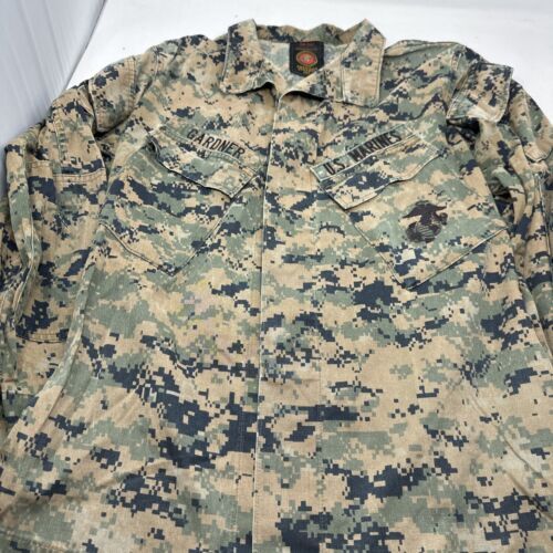 USMC U.S. Marines Woodland MARPAT Combat Top Shirt Size SM-SHT 海外 即決_USMC U.S. Marines 1