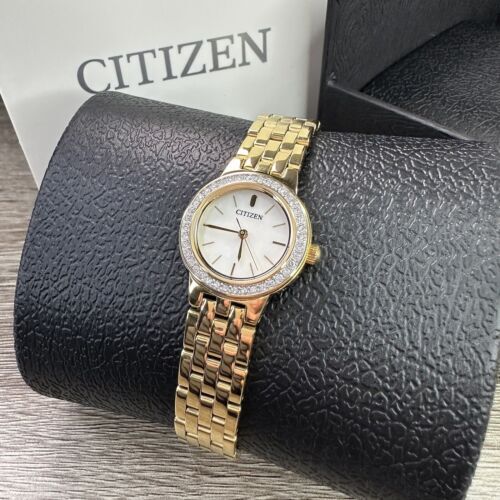 NEW Citizen Women's Quartz Swarovski Accents Gold Tone Watch 23MM EJ6102-64D 海外 即決_NEW Citizen Women 1