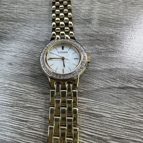 NEW Citizen Women's Quartz Swarovski Accents Gold Tone Watch 23MM EJ6102-64D 海外 即決_NEW Citizen Women 9