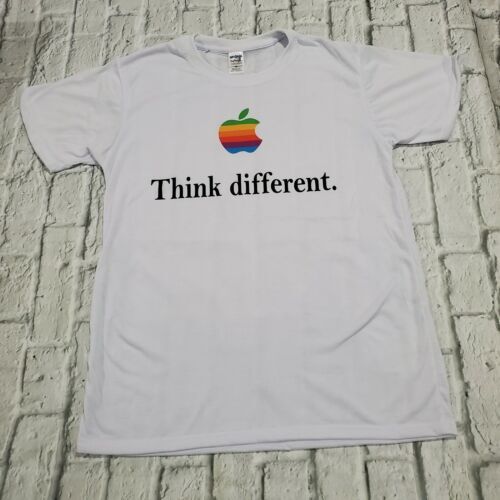 Vintage 80s 90s Apple Computers 6 Color Logo White T-Shirt Size M 海外 即決_Vintage 80s 90s A 2