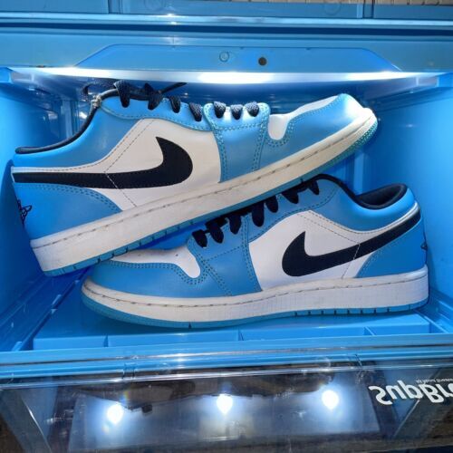 Size 7 - Jordan 1 Low UNC 2021 Black/ユニバーシティ ブルー/White 海外 即決_Size 7 - Jordan 1 2