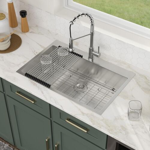 33 Drop In Kitchen Sink - Logmey 33x22 Inches 33"x22"x9", Stainless Steel 海外 即決_33 Drop In Kitchen 2