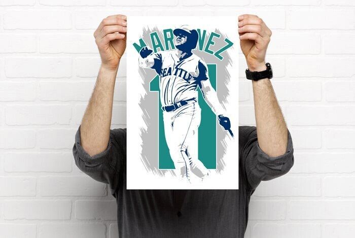 EDGAR MARTINEZ art print/poster SEATTLE MARINERS FREE S&H! JERSEY 海外 即決_EDGAR MARTINEZ art 2