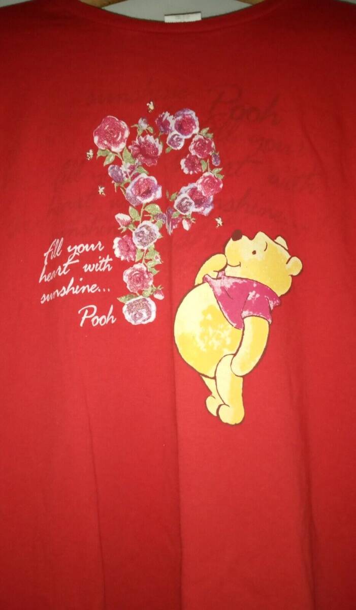 Disney T Shirt XL Vintage Women's 100% Cotton Red Multicolor Free Shipping 海外 即決_Disney T Shirt XL 4