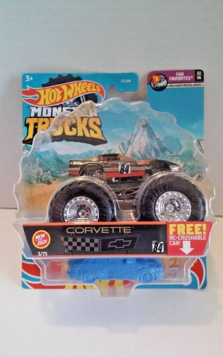 Hot Wheels 2021 Chevrolet Corvette Monster Truck Fan favorites Die-Cast 1:64 海外 即決_Hot Wheels 2021 Ch 1