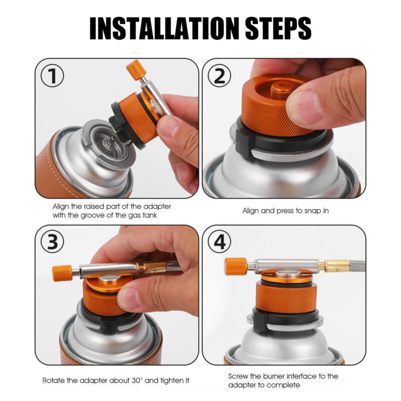 Camping Stove Can Gas Adapter Convert Fuel Canister Tank Conversion Head 海外 即決_Camping Stove Can 5