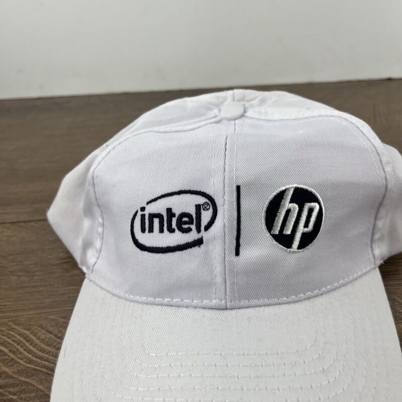 Intel HP Hat White Cap Hat Adjustable Hat White Adult Hat 海外 即決_Intel HP Hat White 6