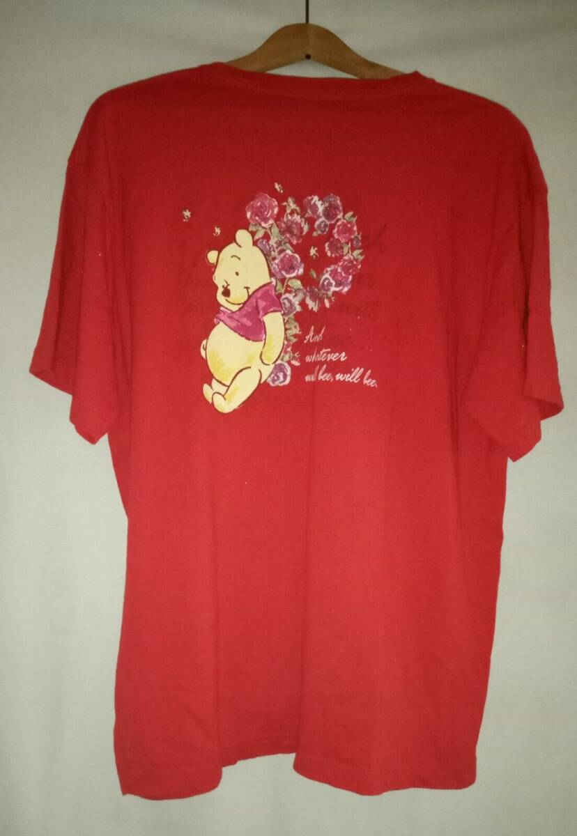 Disney T Shirt XL Vintage Women's 100% Cotton Red Multicolor Free Shipping 海外 即決_Disney T Shirt XL 1