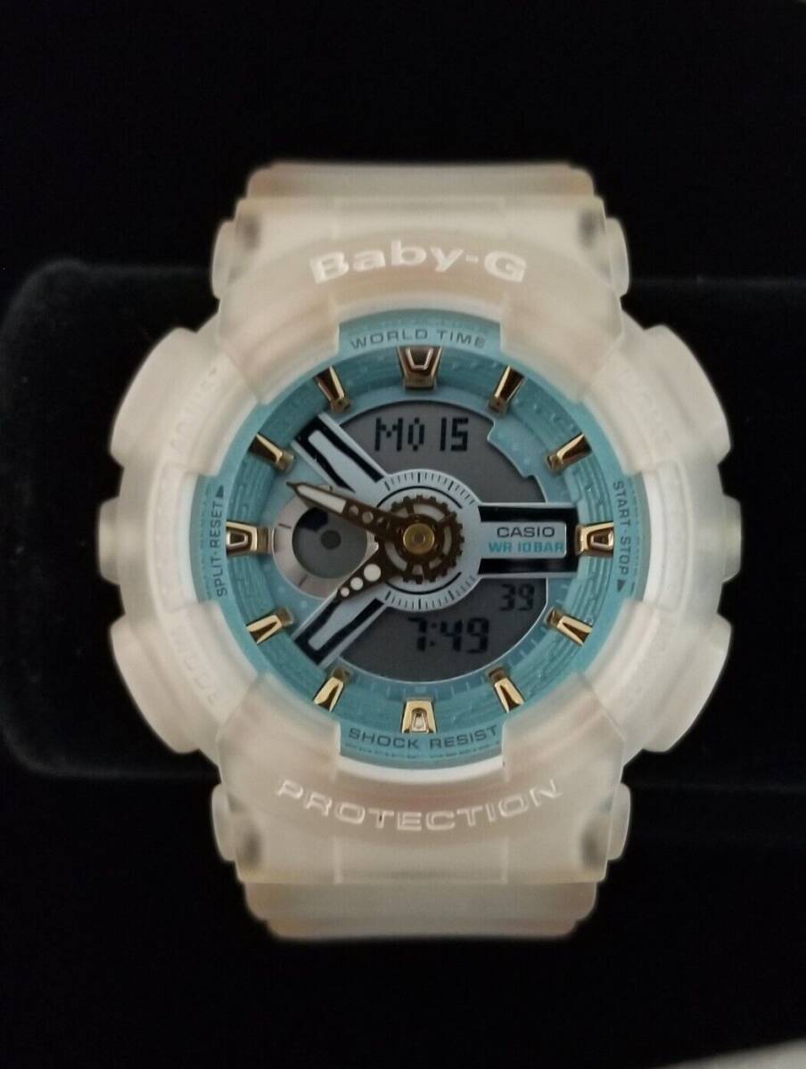 CASIO Baby-G BA110SC World Time Watch Blue Face Clear Band 5.5"-7.5" Running 海外 即決_CASIO Baby-G BA110 1