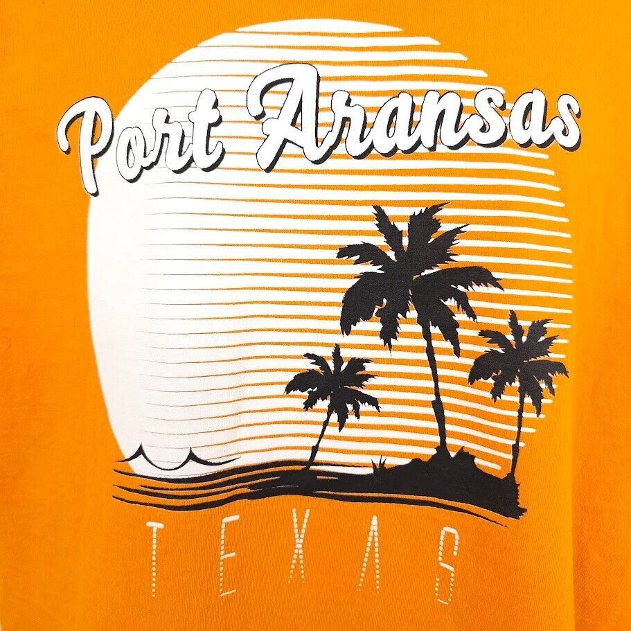 Vintage Port Aransas T Shirt Mens Size Large Orange Texas Palm Trees Destination 海外 即決_Vintage Port Arans 1