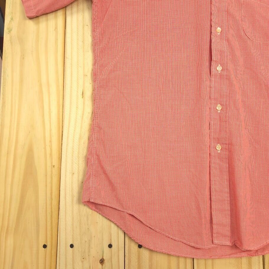 VTG L.L. Bean Check Plaid Button Shirt Adult Large 16-16.5 USA Mens Red 海外 即決_VTG L.L. Bean Chec 8