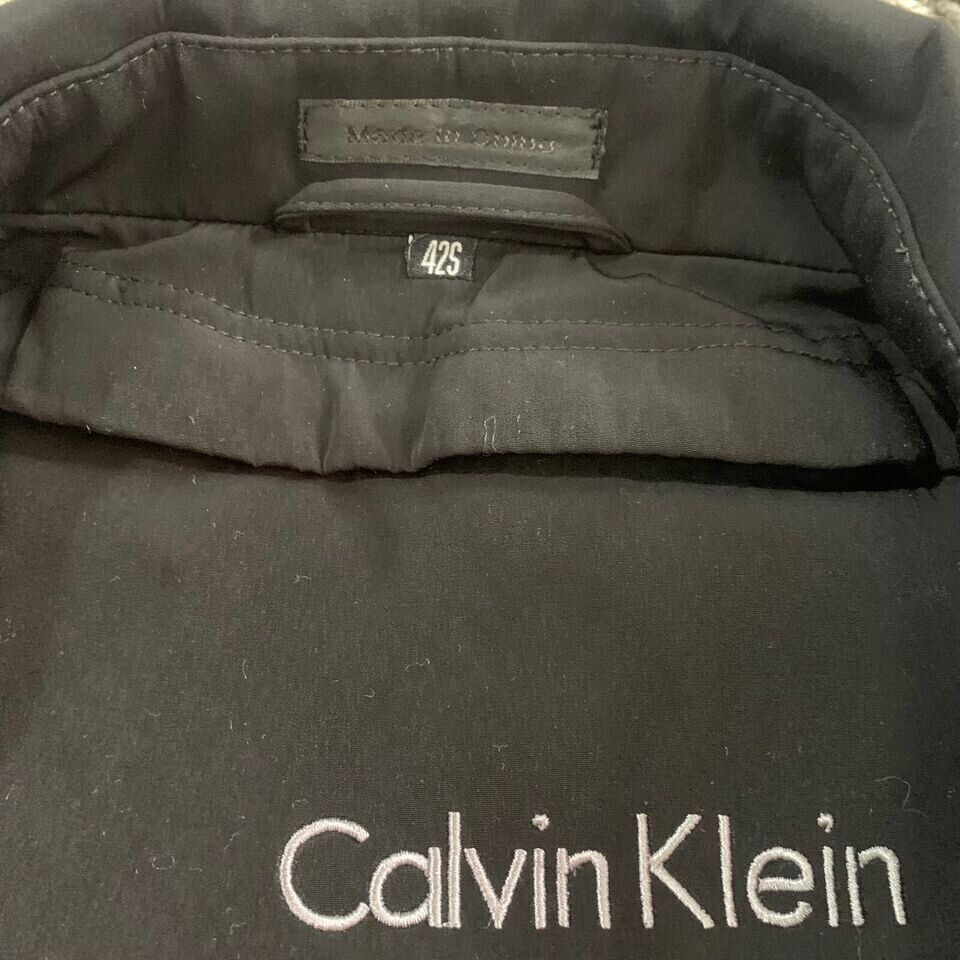 Calvin Klein Over coat Mens 42S Black Full Zip Button Up Coat Formal Causal 海外 即決_Calvin Klein Over 6