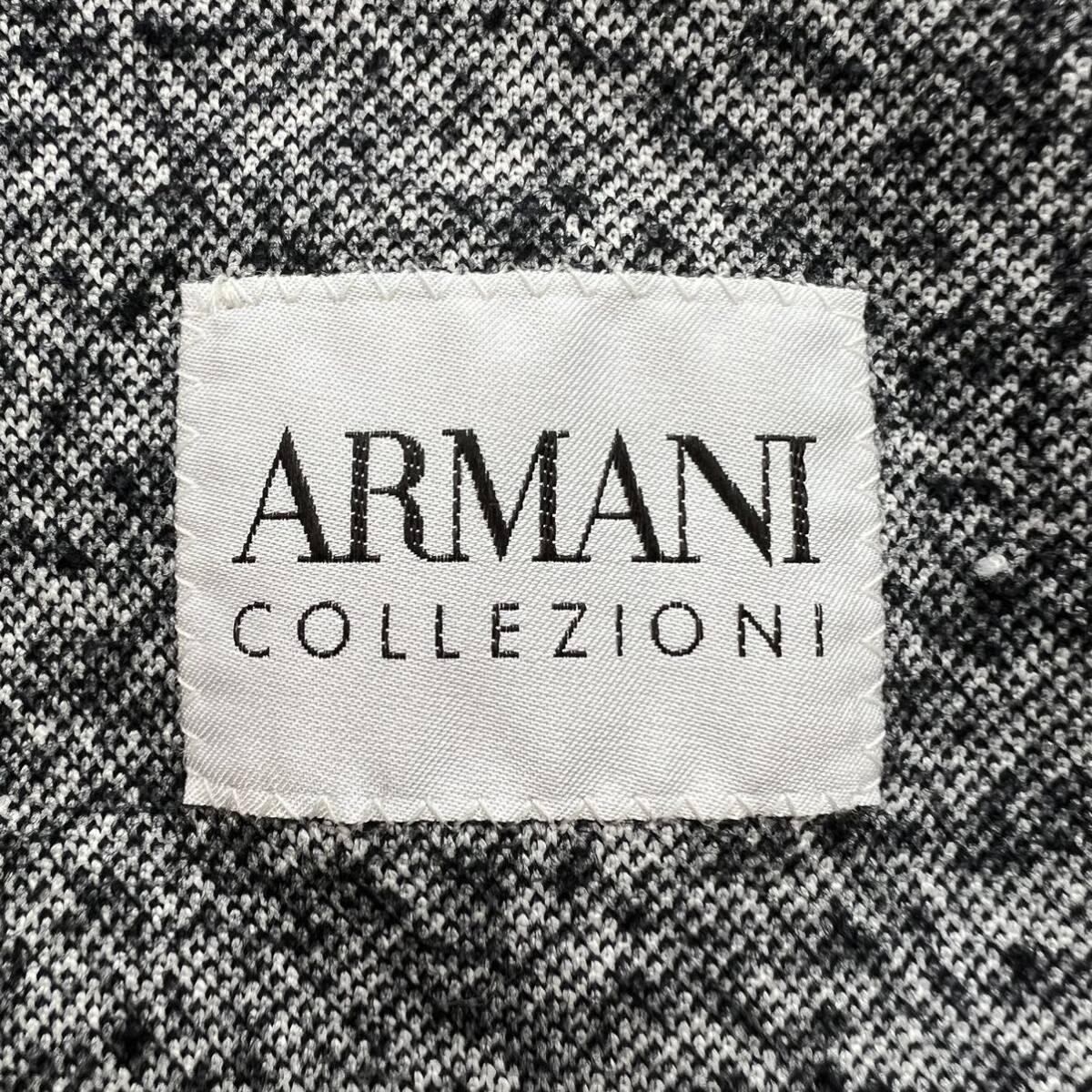 未使用級XL!!アルマーニコレッツォーニ『幻の宝石』ARMANI COLLEZIONI テーラードジャケット 52 総柄 清涼感◎ ストレッチ◎ ネイビー 春夏_画像7