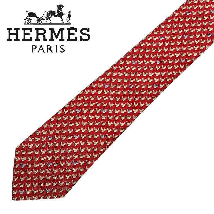 中古】【非常に良い】HERMES ネクタイ ブランド エルメス レッド 中古】【非常に良い】HERMES ネクタイ ブランド エルメス レッド