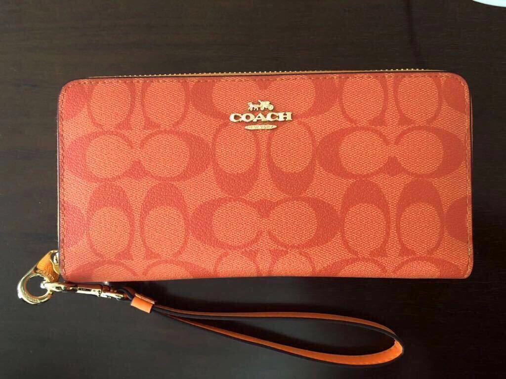 coach シグネチャーラウンドファスナー長財布_画像1